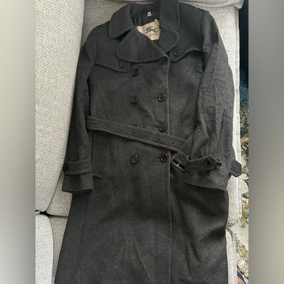 Burberry Gray Long Peacoat (Size 12) - Picture 6 of 8